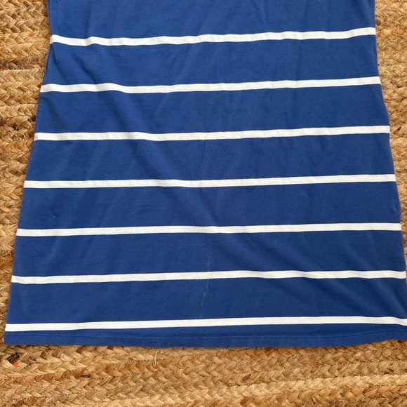 Cape Classic XL Pima Cotton Blue & White Striped 3/4 Sleeve Dress - Picture 3 of 6